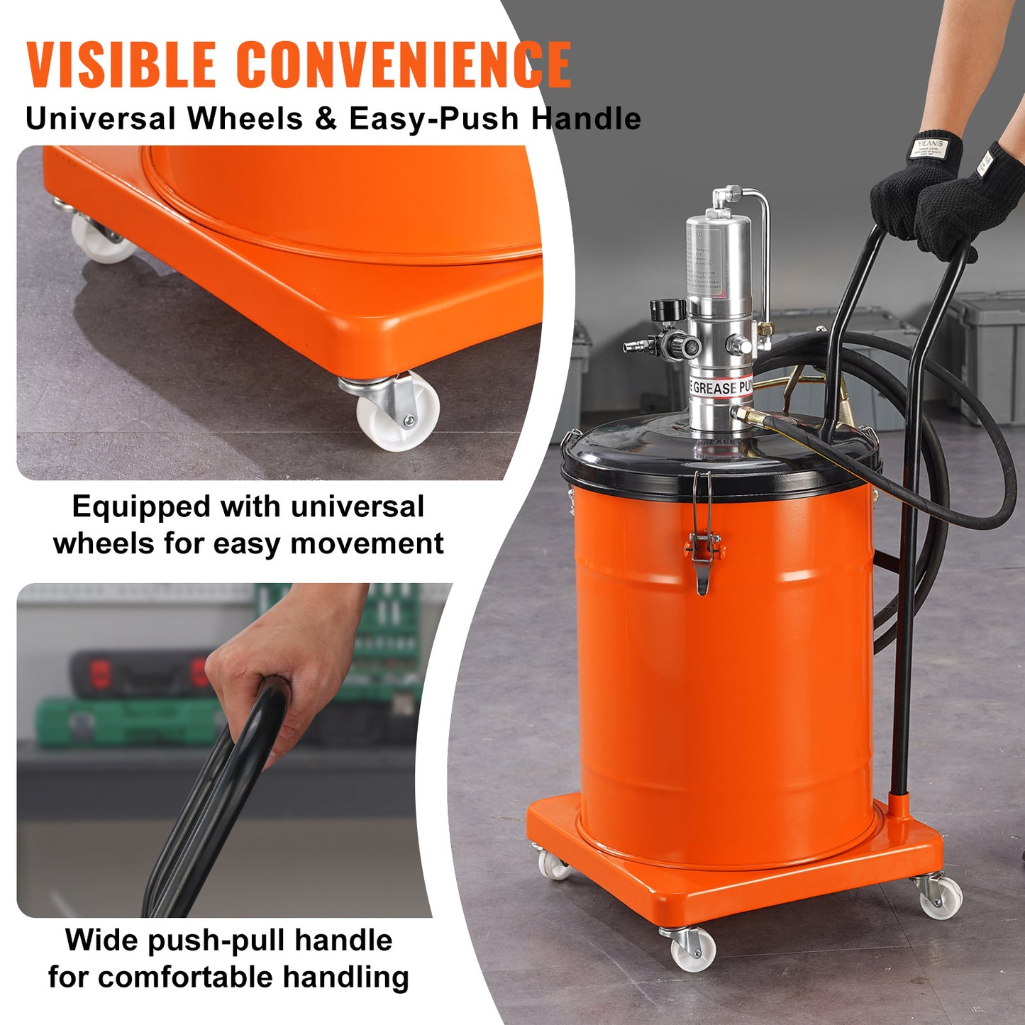 Vetpomp – Smeerpomp – Pneumatische Vetpomp – Vetspuit – Smoring Pomp – 40 Liter Capaciteit – Aluminium Behuizing