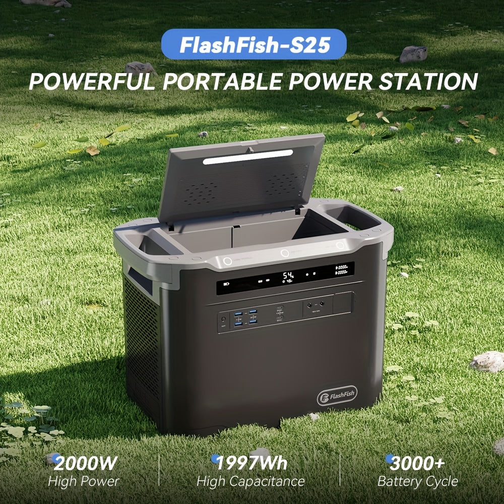 Draagbare Powerstation – Mobiele Generator – Solar Generator – Noodstroomvoorziening – Accu Station 1997Wh – 4000W Piekkracht – Snelle Oplaadfunctie 1,5 uur