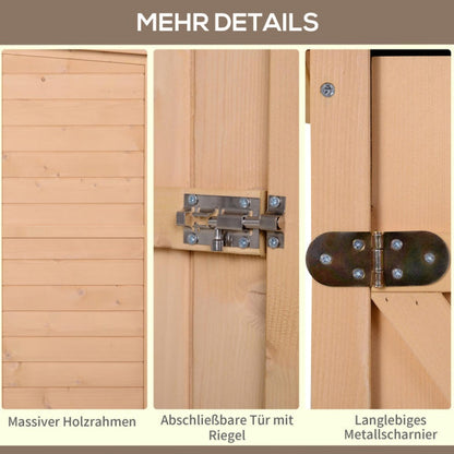Large Outdoor Tool Shed with Shelving - Heavy-Duty Metal Frame & Natural Wood Construction, 75x56x115cm Weatherproof Storage Cabinet with Removable Shelves, Lockable Door & Ventilation System for Garden, Workshop, Patio - Cof