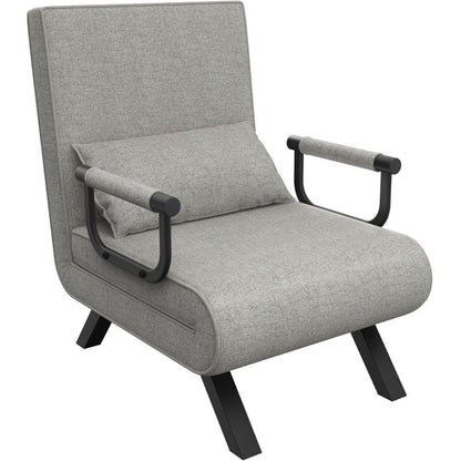 3-in-1 Convertible Sofa Bed with Adjustable Backrest - Space-Saving Sleeper Sofa, Heavy-Duty 200kg/440lbs Capacity, Modern Convertible Couch for Small Apartments, Living Room, Guest Room - Dark Grey/Gray Fabric Upholstery, No