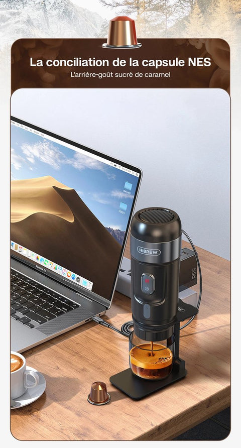 Draagbare Koffiemachine - Elektrisch Koffiezetapparaat - Voor Onderweg - 12V Espresso Maker - Portable Coffee Brew Machine - Warm en Koud Extractie - Opwarm-functie - 15 bar Extractie - 80W