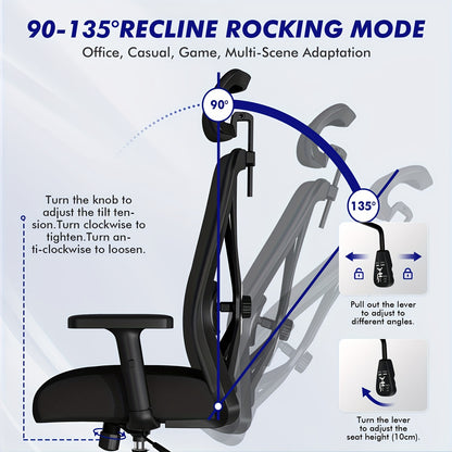 Authmic Office Chair Features Ergonomic Design With Adjustable Armrests, 3D Lumbar Support, And A Headrest. This Executive Chair Includes Swivel Functionality And A Set Of Silent Casters, Supporting Up To 200 Kg.