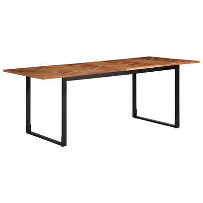 Eettafel – Eetkamertafel – Keukentafel – Rechthoekige Tafel – Restauranttafel – Massief Acaciahout – 200x100x75 cm – Robuust Met Metalen Frame