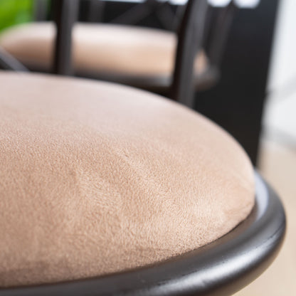 Barstoelen – Barstoelen Met Rugleuning – Keukenstoelen – Barkrukken – Draaistoelen – 63 cm Zithoogte – 360° Draaibaar Met Voetsteun