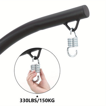 Hangmatstandaard – Hangmat Frame – Tuinstandaard – Hangstoel Standaard – Metalen Onderstel – 360° Draaibare Voet – Weerbestendig & Hoge Draagkracht tot 150 kg