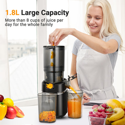 Slowjuicer – Slow Juicer – Sapcentrifuge – Juicer – Verse Sappen – 1,8 Liter Inhoud – 250 Watt Motor - Grijs
