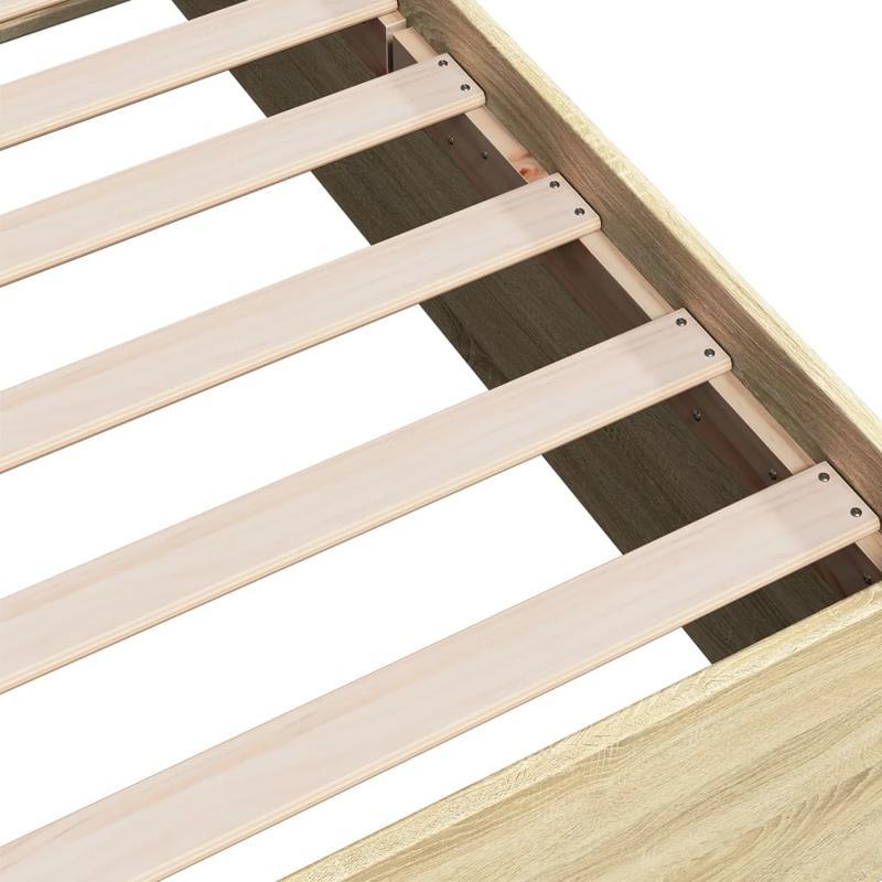 Bedframe – Ledikant – Bedbodem – Slaapkader – Onderstel – Sonoma Eiken – 140x200 Cm – Hoogwaardig Kunsthout