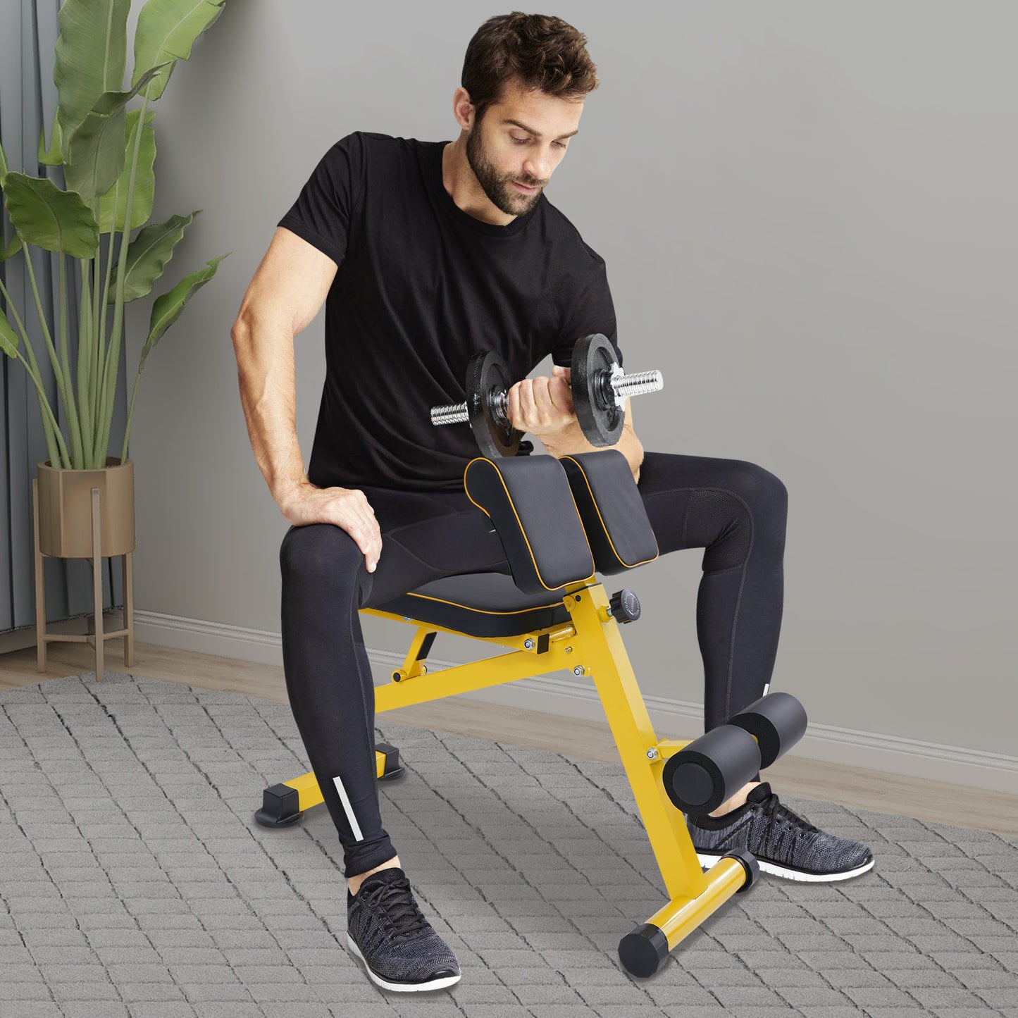GDRASUYA10 Compact Adjustable Weight Bench for Full Body Strength Training, Ab/ Back Hyper Roman Chair, Adjustable Ab Sit up Bench, Incline Decline Bench, Flat Bench, Hyperextension Bench, Back Extension Machine,  Back Exerci