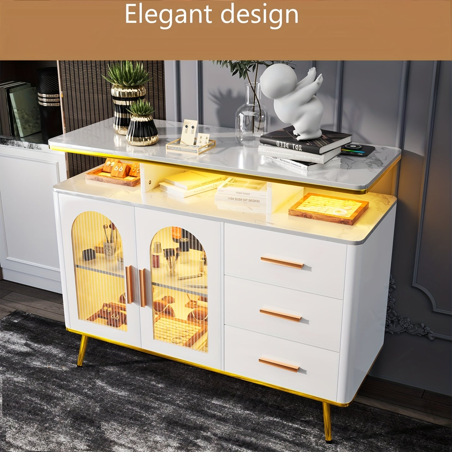 Witte Kast – Opbergkast – Dressoir – Ladekast – Bergkast – Grote Capaciteit – Massief Hout