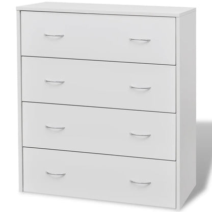 Ladeblok – Ladekast – Opbergkast – Ladekastje – Rolcontainer – 4 Lades – Compact 60x30,5x71 cm – Wit Rattan-achtig Materiaal