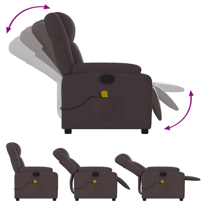 Massagestoel – Fauteuil – Relaxstoel – Stoel – Loungefauteuil – Handmatig Verstelbaar – Donkerbruin Ademend Stof