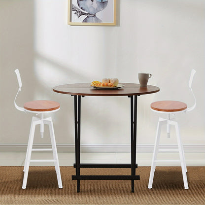 Barstoel – Barkruk – Barstoelset – Keukenstoel – Eetkamerstoel – Modern Design – Hoogteverstelbaar 63-83 cm – Metalen Frame