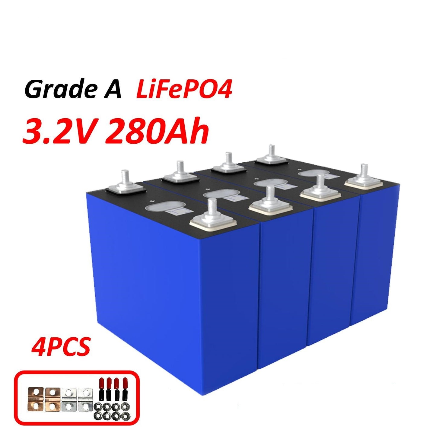 lithium accu – li-ion batterij – LiFePO4 accu – startaccu – camperaccu – 3,2V 280Ah – lichtgewicht en lange levensduur