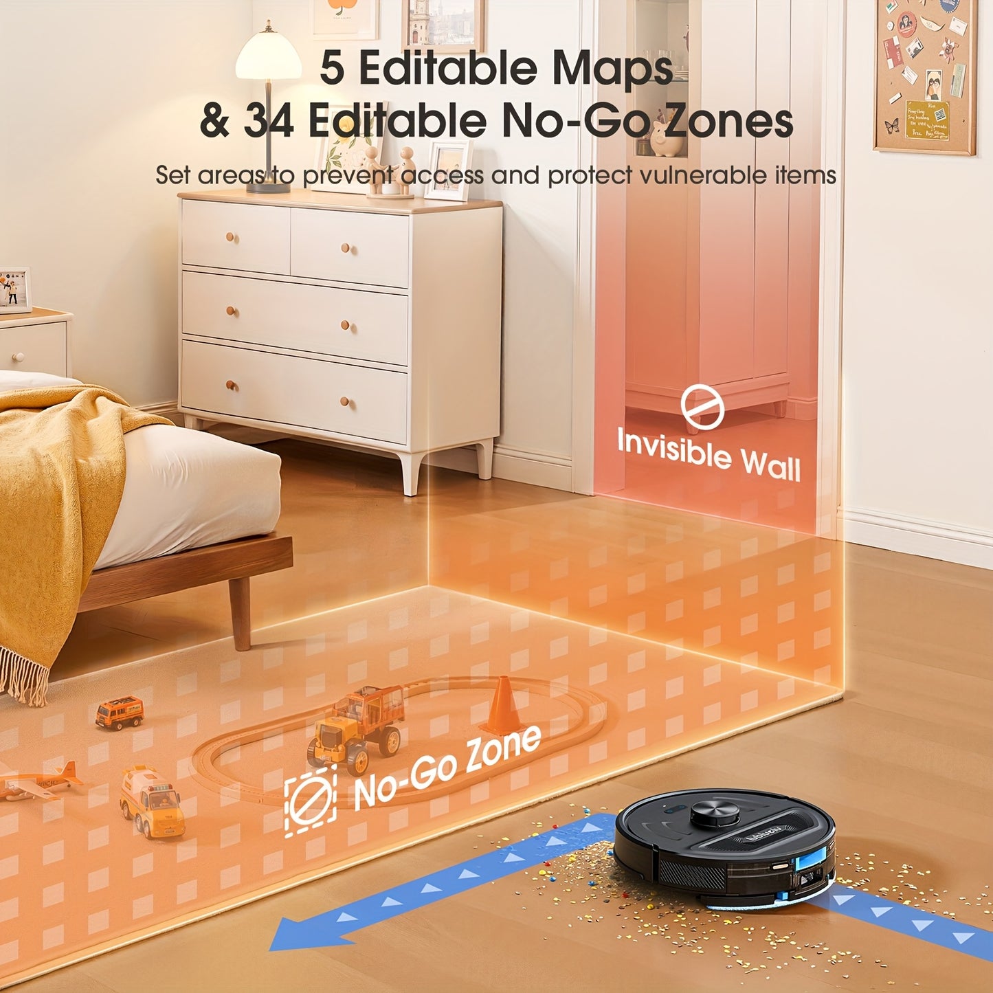 Robotstofzuiger L20 – Robotstofzuiger Zonder Zak – Dweilrobot – Stofzuigrobot – Automatische Stofzuiger – 5500Pa Zuigkracht – Slimme Navigatie Met SLAM