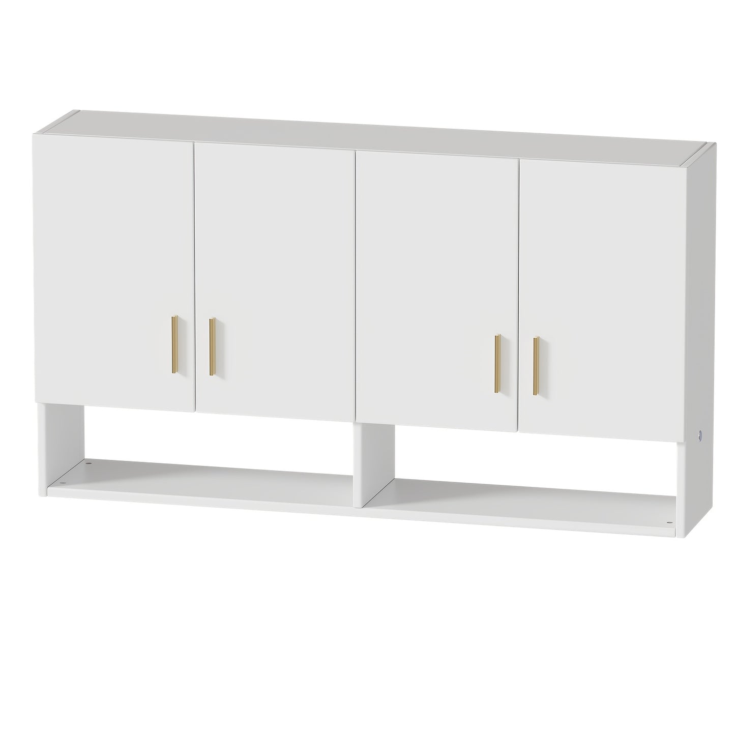 Moderne Wandkast – Keukenkast – Badkamerkast – Opbergkast – Muurkast – Wit Houtcomposiet – 3 Legplanken – Compact & Vochtbestendig