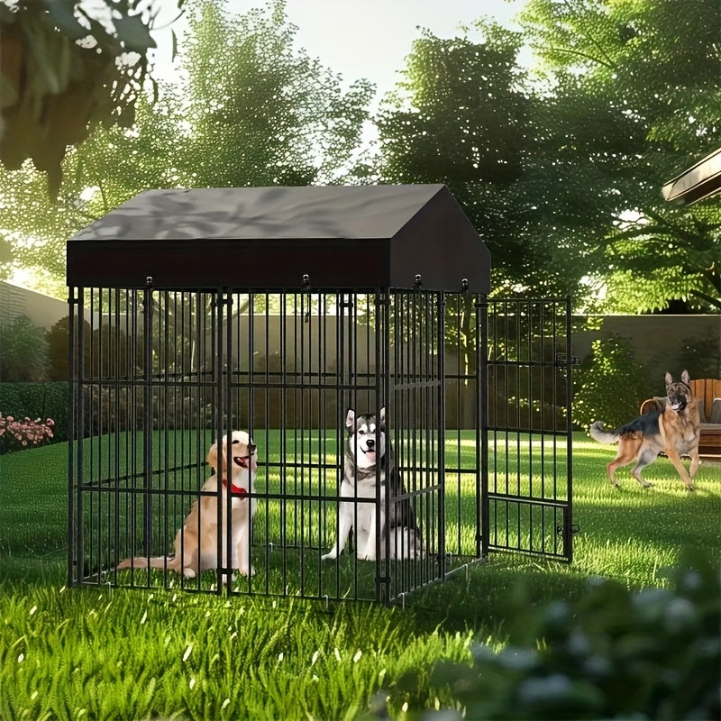 Hondenkennel – Hondenkooi – Hondenren – Dierenhok – Metalen Hondenkooi – 127x120x134 cm – Weerbestendig Metaal – Stevige Gelaste Constructie