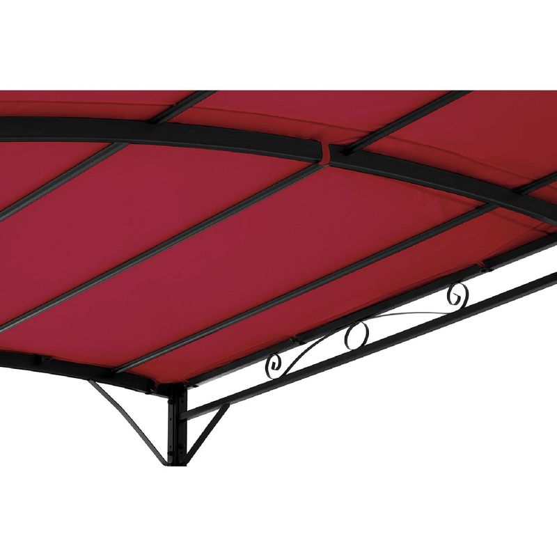 Tuingazebo – Tuinpaviljoen – Overkapping – Tuinprieel – Partytent – Vrijstaand – UV-Bescherming Polyester Dak – Gepoedercoat Stalen Frame 2,6x3x2,5 m Rood