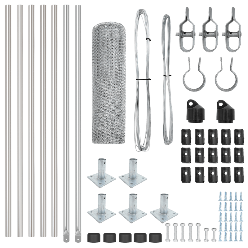 7pcs 32mm Heavy-Duty Metal Garden Trellis Posts, 0.6x10m - Sturdy Base Support for Recinzione Esagonale, Durable Outdoor Plant Protection, Garden Trellis for Climbing Plants, Structural Support, Sleek Appearance, Quality Cons