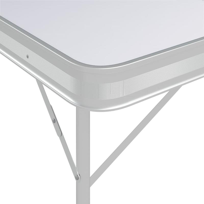 Compact Opvouwbare Campingtafel – Draagbare Campingtafel – Picknicktafel – Tafel Met Bankjes – Aluminium & MDF – Lichtgewicht En Weerbestendig - Wit