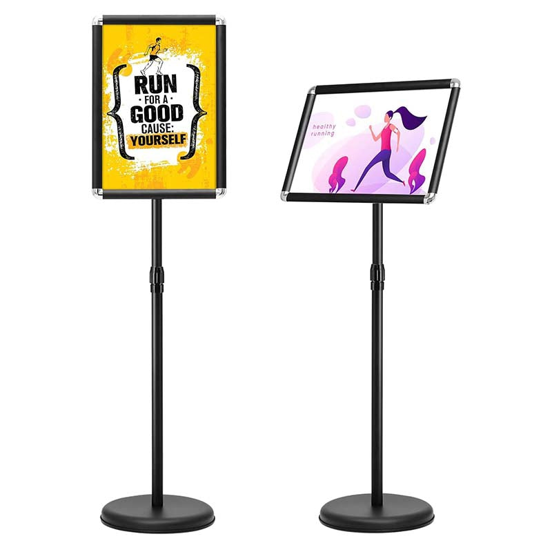 Informatiebord – Displaystand – Postersstandaard – Presentatiestandaard – Zwart – Verstelbare Hoogte – Draaibaar – Geschikt voor DIN A3