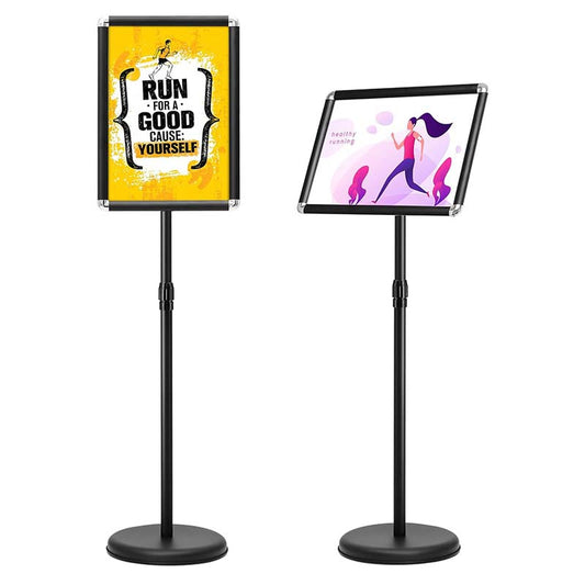 Informatiebord – Displaystand – Postersstandaard – Presentatiestandaard – Zwart – Verstelbare Hoogte – Draaibaar – Geschikt voor DIN A3