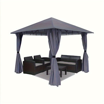 Gazebo Tuinpaviljoen – Paviljoen – Partytent – Overkapping – Prieel – 3x3m – Waterbestendig Polyester – 4 Zijpanelen Met Rits