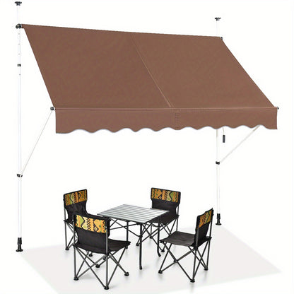 Balkonluifel – Klemluifel – Zonwering – Zonneluifel – Markies – Verstelbaar 200 cm Breed – Aluminium Frame Met Handkruk