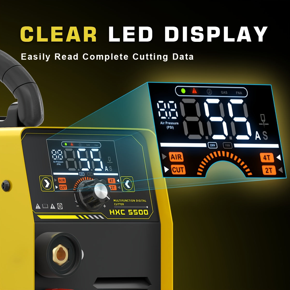 Plasmasnijder – Plasmasnijmachine – Metaalsnijder – Snijbrander – Cuttool – Non-Touch Pilotboog – Groot LED-Display – 55A Snijkracht – Dual Voltage 110V/220V
