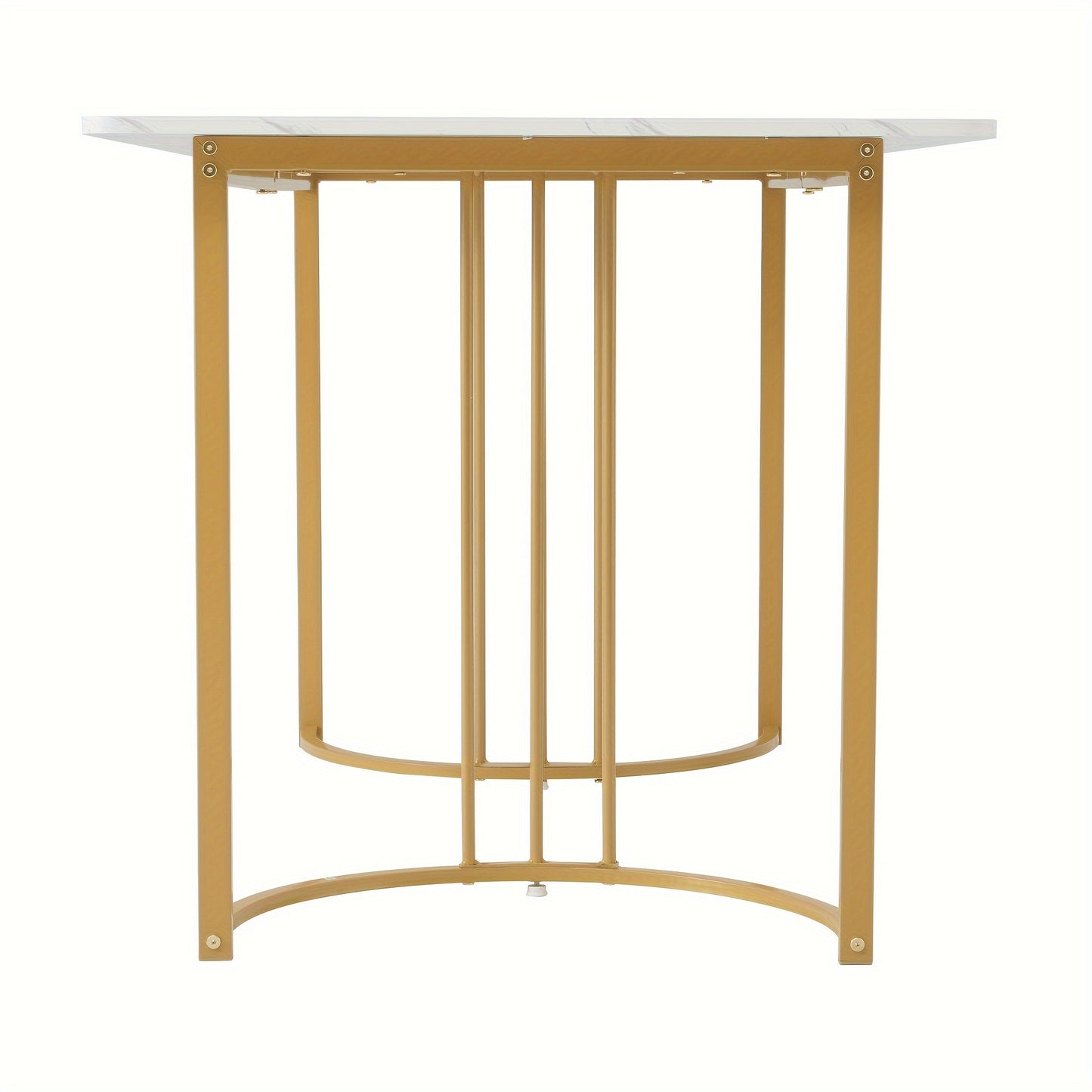 Eettafel – Tafel – Dinertafel – Keukentafel – Tafeltje – Wit Gouden Marmer – Verstelbare Poten – Compacte Afmeting 140x80 cm