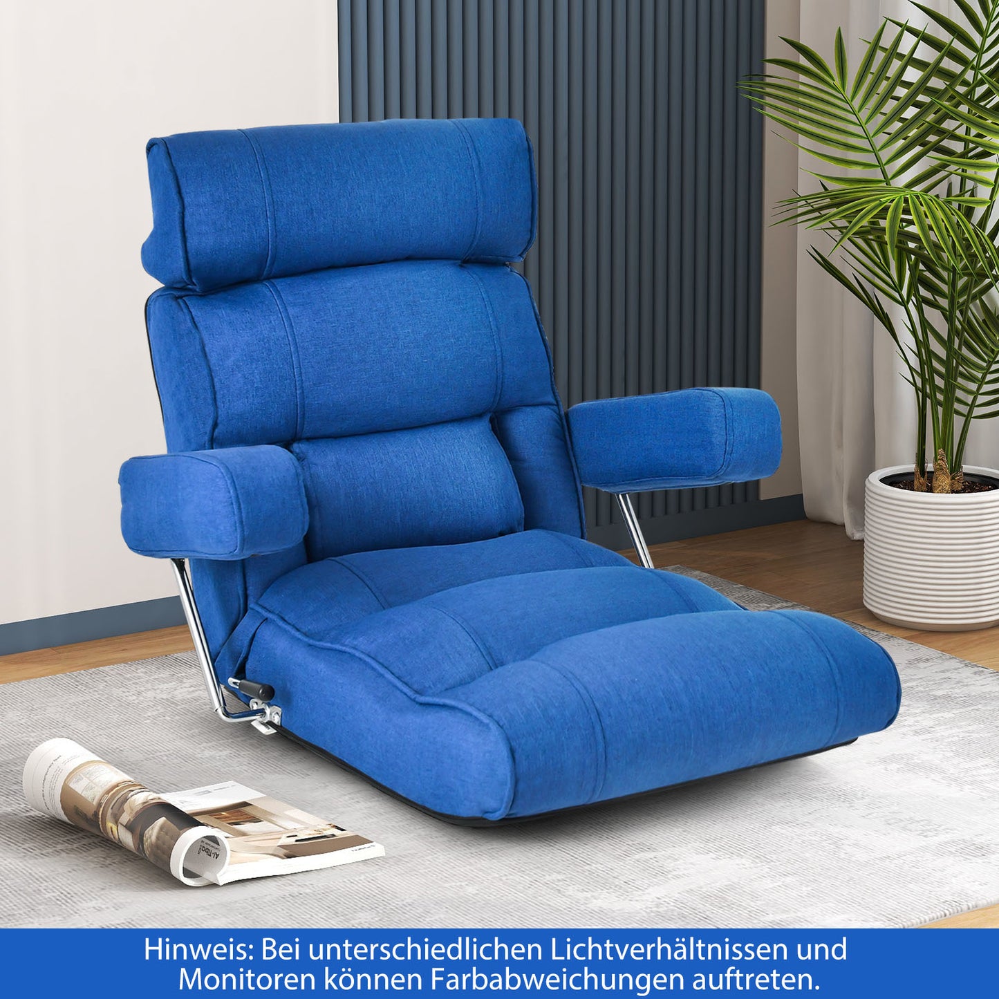Vloersofa – Vloerstoel – Slaapbank – Loungestoel – Relaxfauteuil – Verstelbare Hoofdsteun – Traagschuim Kussen