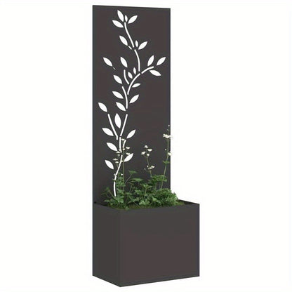 Plantenbak – Bloembak – Plantenpaneel – Tuinbak – Kruidenbak – Zwart Koudgewalst Staal – 50x140 cm Weerbestendig & Stevig
