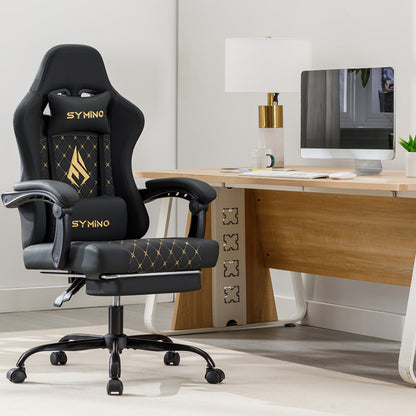 Gamingstoel – Gamestoel – Gaming Chair – Game Stoel – Bureaustoel – Ergonomisch – Verstelbare Rugleuning – Draaibaar Met Voetensteun – Kunstleer