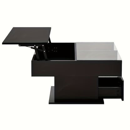 Salontafel – Koffietafel – Bijzettafel – Woonkamertafel – Tafel – Verstelbaar Hoogte – Uitbreidbare Opbergruimte – Duurzaam Bamboe – Handmatig Lift-Top Mechanisme