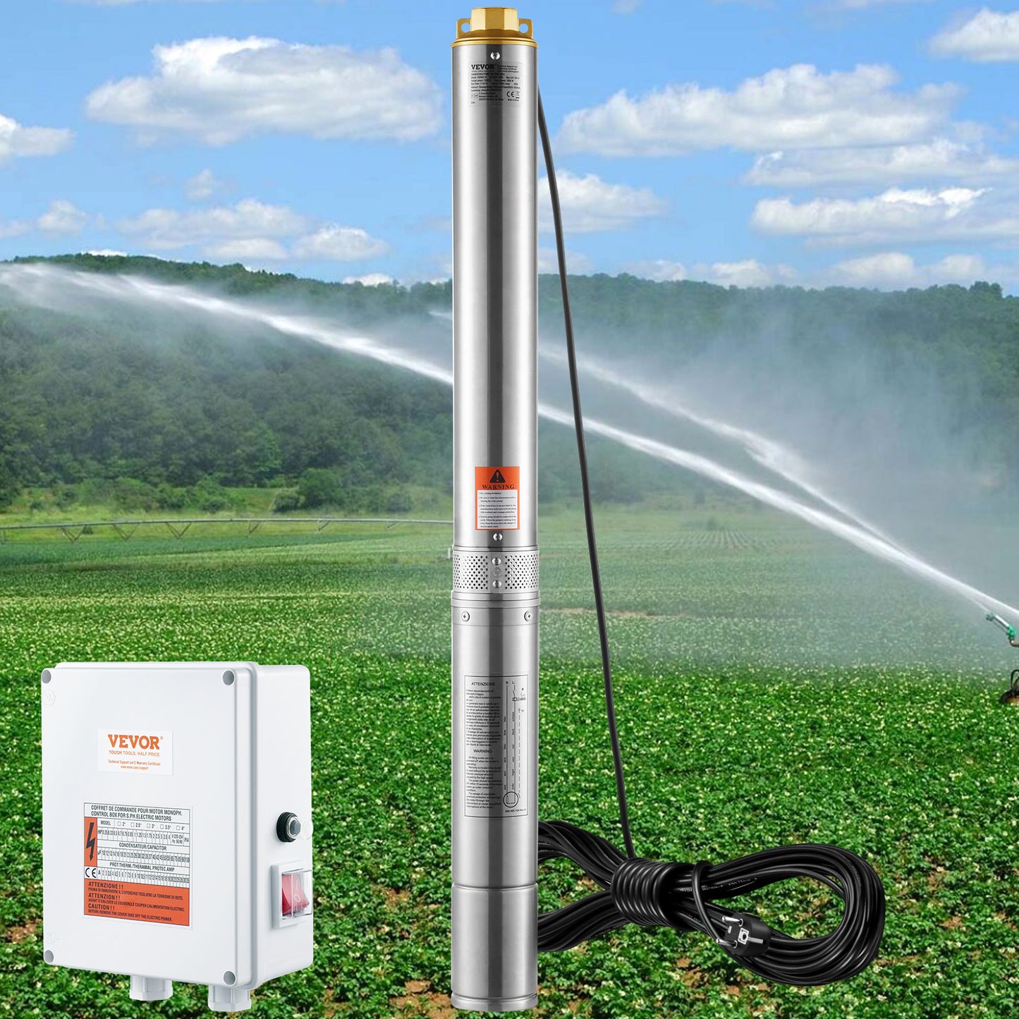 Waterpomp – Dieptepomp – Dompelpomp – Vuilwaterpomp – Watertransporter – Roestvrij Stalen Behuizing – 2200W Krachtige Motor