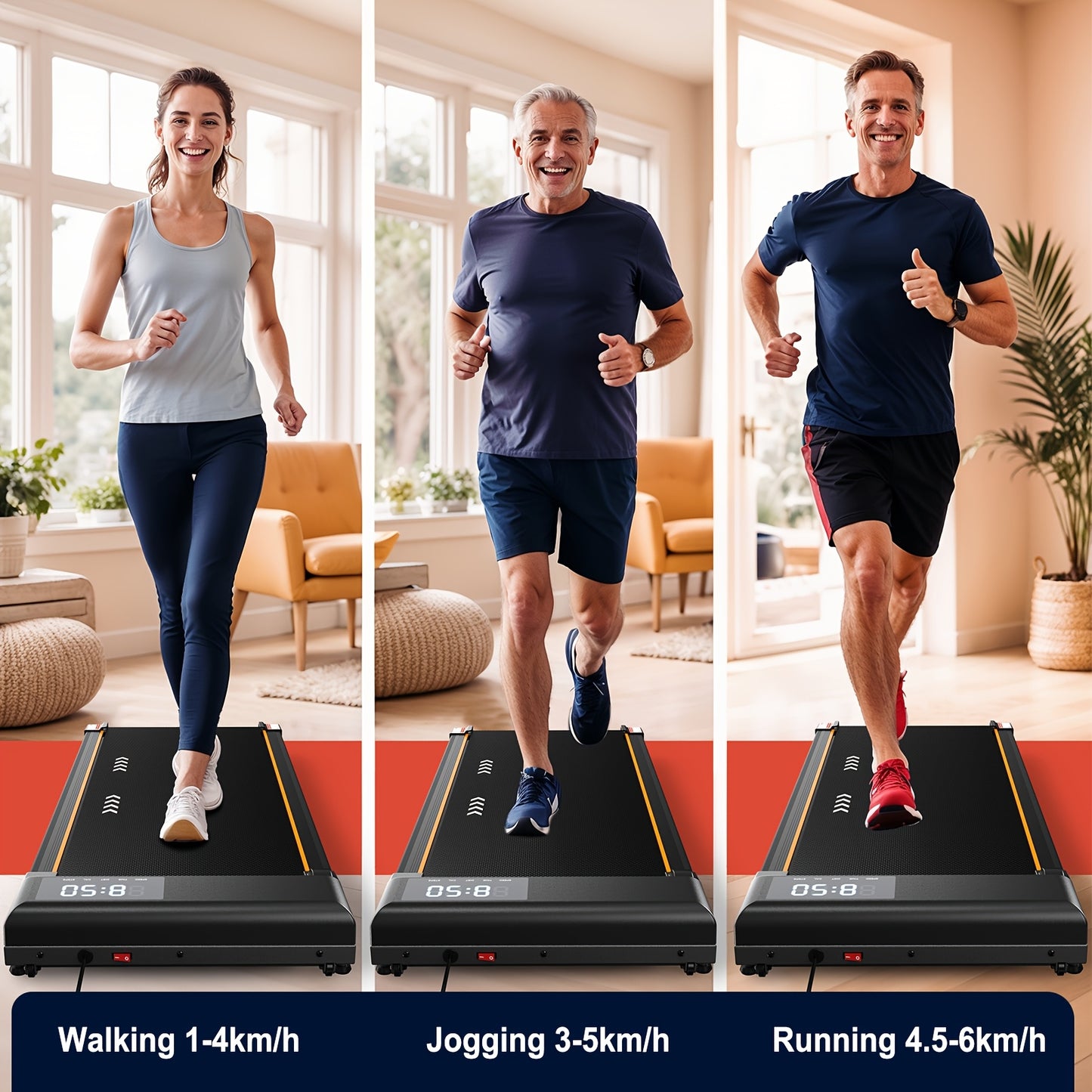 Loopband – Walking Pad – Wandelband – Treadmill – Hometrainer – 2,25 PK Motor – Inklapbaar Met Hellingsfunctie
