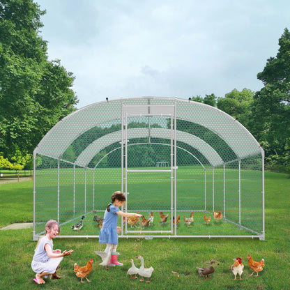 Buitenren Kipren Dierenren Kippenhok Konijnenren – 3x4x2 Meter – Gegalvaniseerd Staal – UV-Beschermd PE Dak