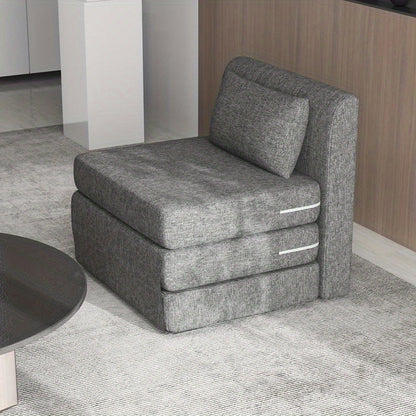 Opvouwbare Slaapstoel – Slaapzetel – Relaxstoel – Slaapfauteuil – Multifunctionele Stoel – 3-Posities Verstelbaar – Stevig Metalen Frame – Grijze Stoffering – Ruimtebesparend Design – Eenvoudige Montage