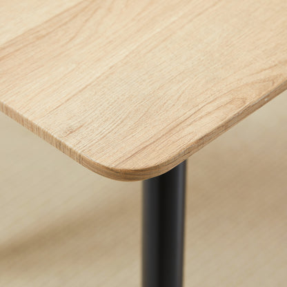 Eettafel – Tafel – Keukentafel – Ontbijttafel – Tafelblad – Scandinavisch Design – 140x80 cm – Zwarte Stalen Pooten