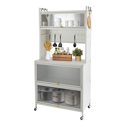 Heavy-Duty Mobile Storage Cabinet – Opbergkast – Organizer Rek – Stellingkast – Opbergsysteem – Carbon Stalen Constructie – 199,58 KG Draagvermogen – Witte Kleur