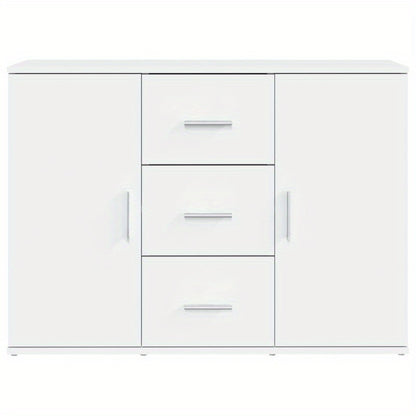 Modern White Sideboard with 3 Drawers & 2 Doors - Hardwood, Minimalist Design, Removable Storage, Perfect for Living Room or Bedroom, Living Room Furniture, Bedroom Storage, Sleek Furniture, Smooth Finish, Contemporary Furnit