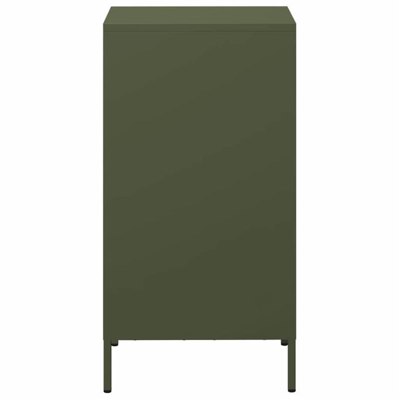 Modern Olive Green Metal Sideboard Cabinet with 3 Drawers & 2 Shelves - Contemporary Design, Cold-Rolled Steel, Removable Top Shelf, 35x39x73.5cm, Perfect for Living Room or Bedroom, Sideboard Cabinet, Bedroom Storage, Minima