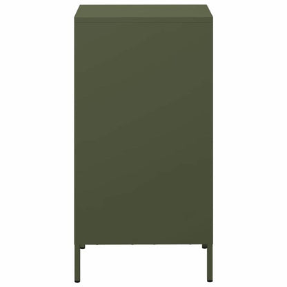 Modern Olive Green Metal Sideboard Cabinet with 3 Drawers & 2 Shelves - Contemporary Design, Cold-Rolled Steel, Removable Top Shelf, 35x39x73.5cm, Perfect for Living Room or Bedroom, Sideboard Cabinet, Bedroom Storage, Minima