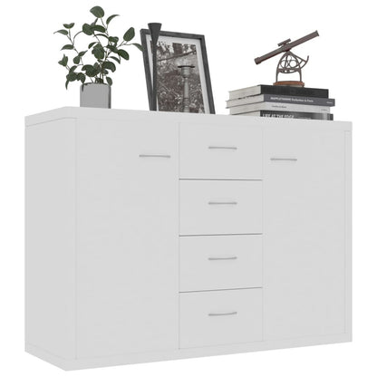 Sideboard White 88x30x65cm Engineered Wood Side Cabinet Organizer Storage Cabinet Storage Box for Bedroom, Living Room, Bathroom, Home Furniture