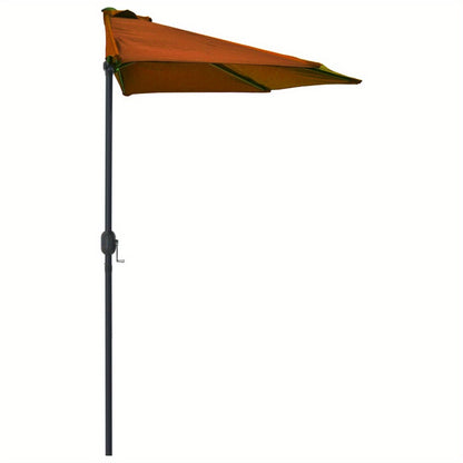 Balkonparasol – Tuinparasol – Stokparasol – Zonnescherm – Muurparasol – Grote Rechthoekige Parasol – Stevige Kunststof Paal – Waterafstotend & Eenvoudig Schoon Te Maken – 270x144x222 cm – Terracotta Rood/Bruin