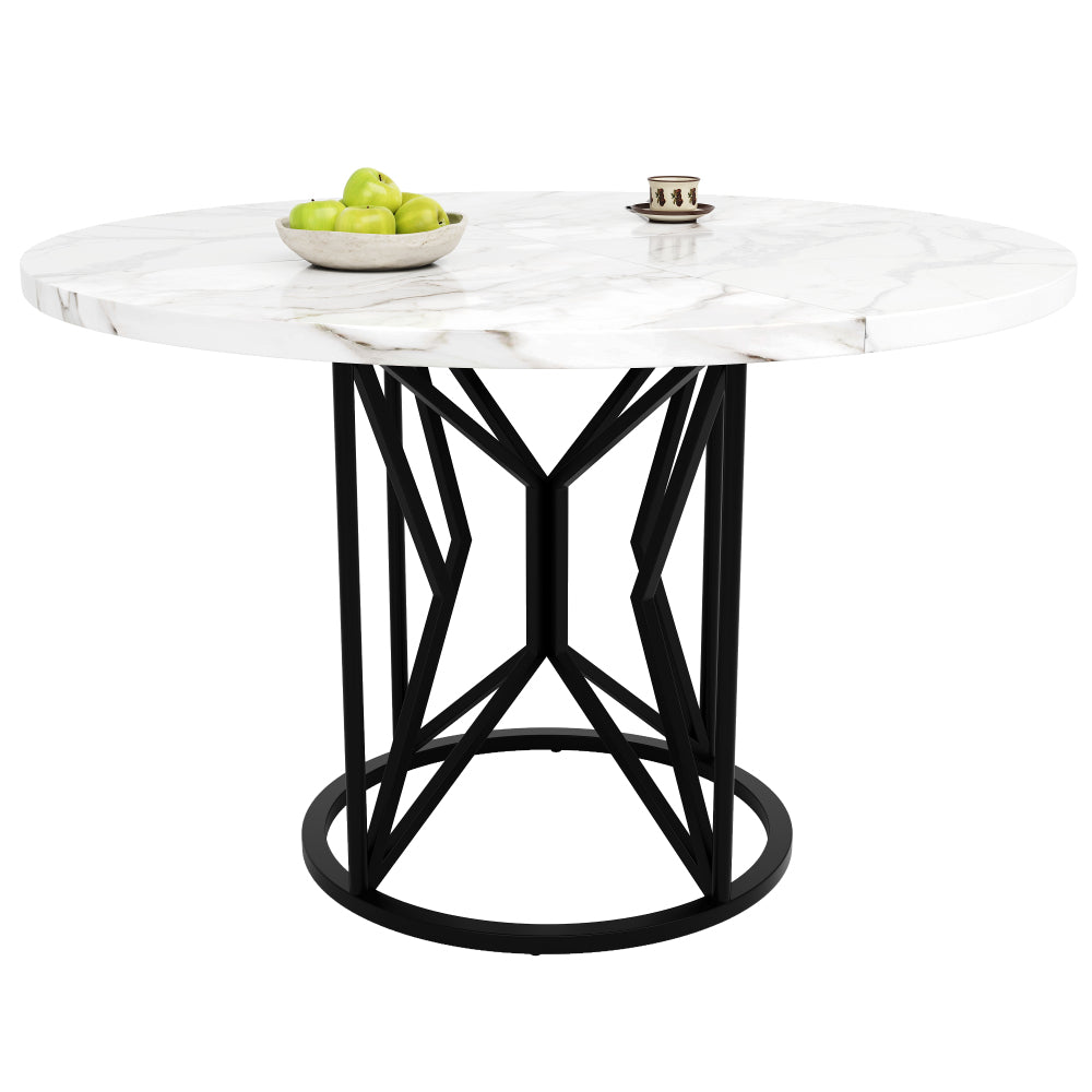 Ronde Eettafel – Eettafel Rond – Keukentafel – Salontafel Rond – Tafel 100x100x76 cm – Metalen Poten – Geschikt Voor 4-6 Personen