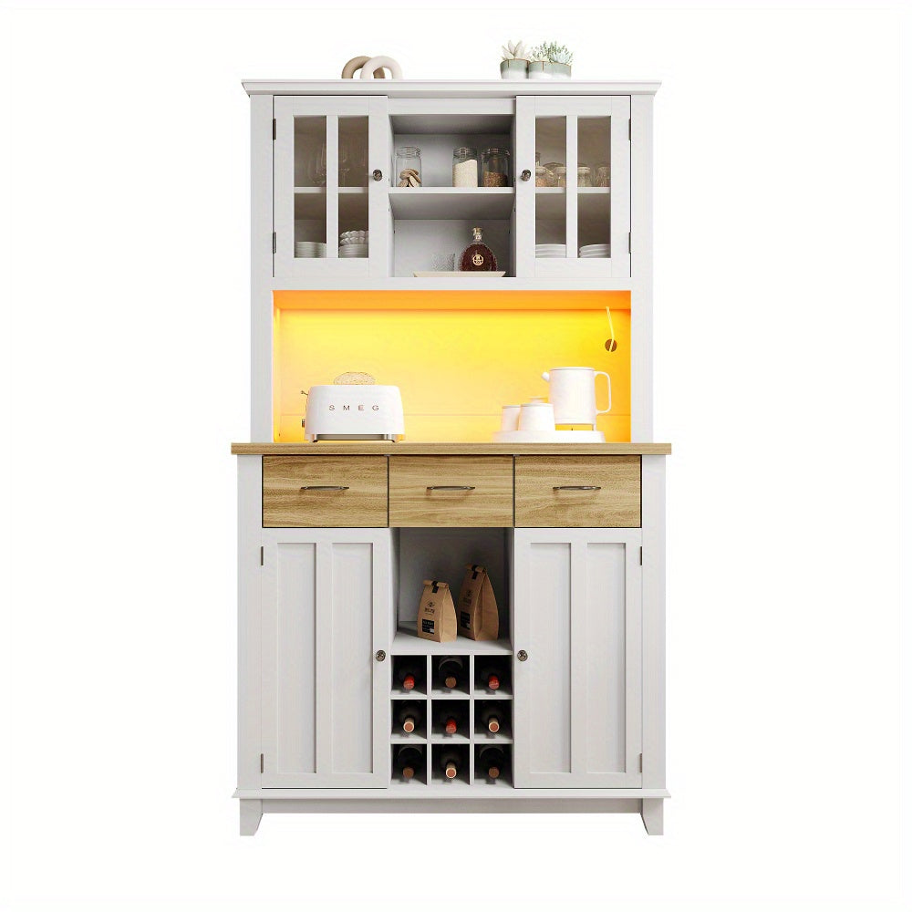 Dressoir – Sideboard – Opbergkast – Kast – Commode – Modern Wit – Verstelbare Planken – Duurzame Stevige Constructie