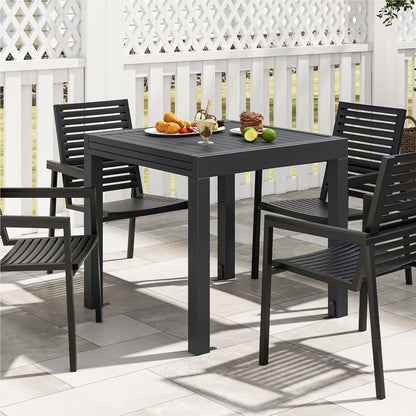 Uitschuifbare Aluminium Tuinset – Tuinmeubel – Terrastafel – Buiten Tafel – Verstelbare Eettafel – 80/160 x 80 cm – Lichtgewicht & Weerbestendig