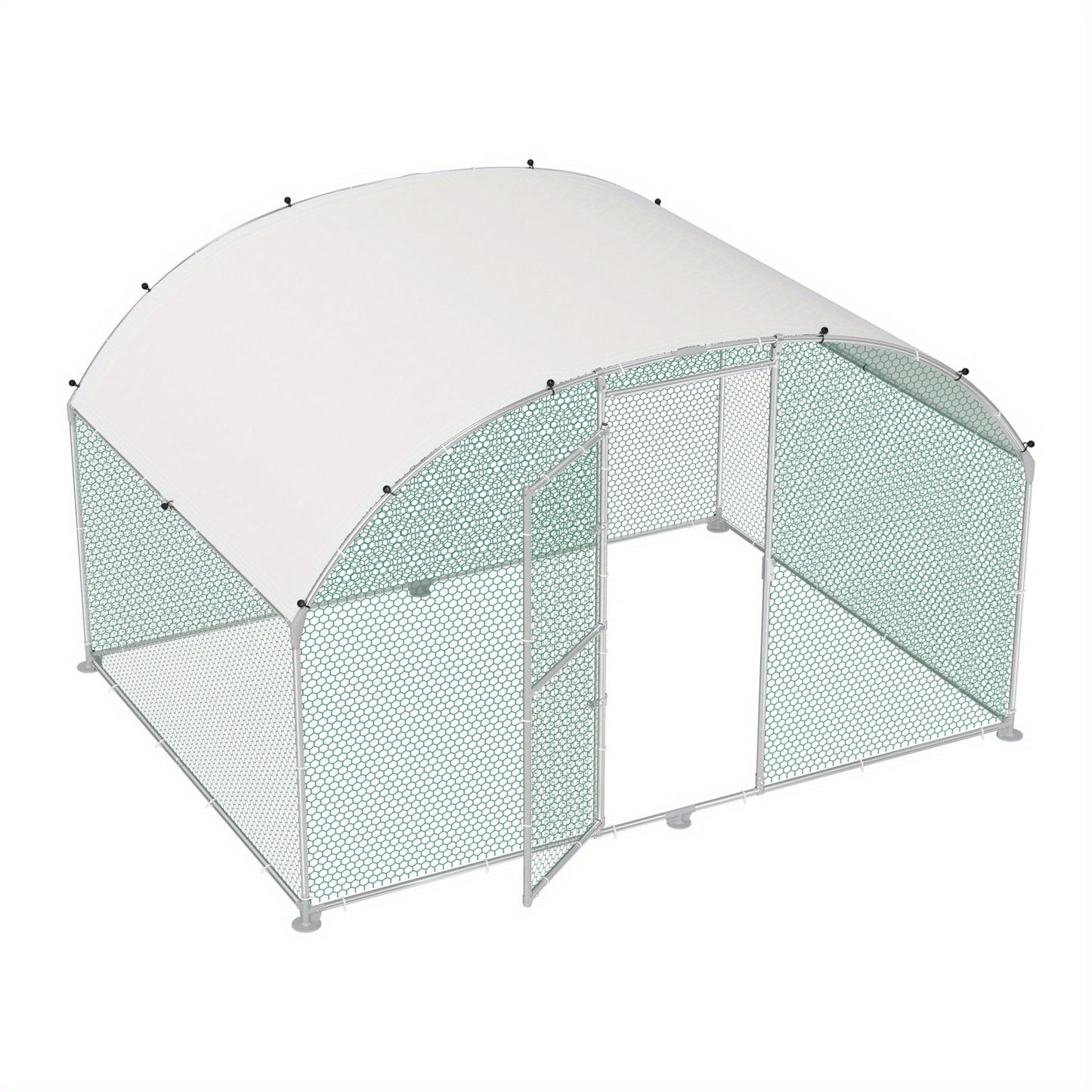 Kippenren – Kippenhok – Buitenren – Pluimvee Ren – Dierenren – 3x6 Meter – Verzinkt Stalen Frame – PE Koepeldak