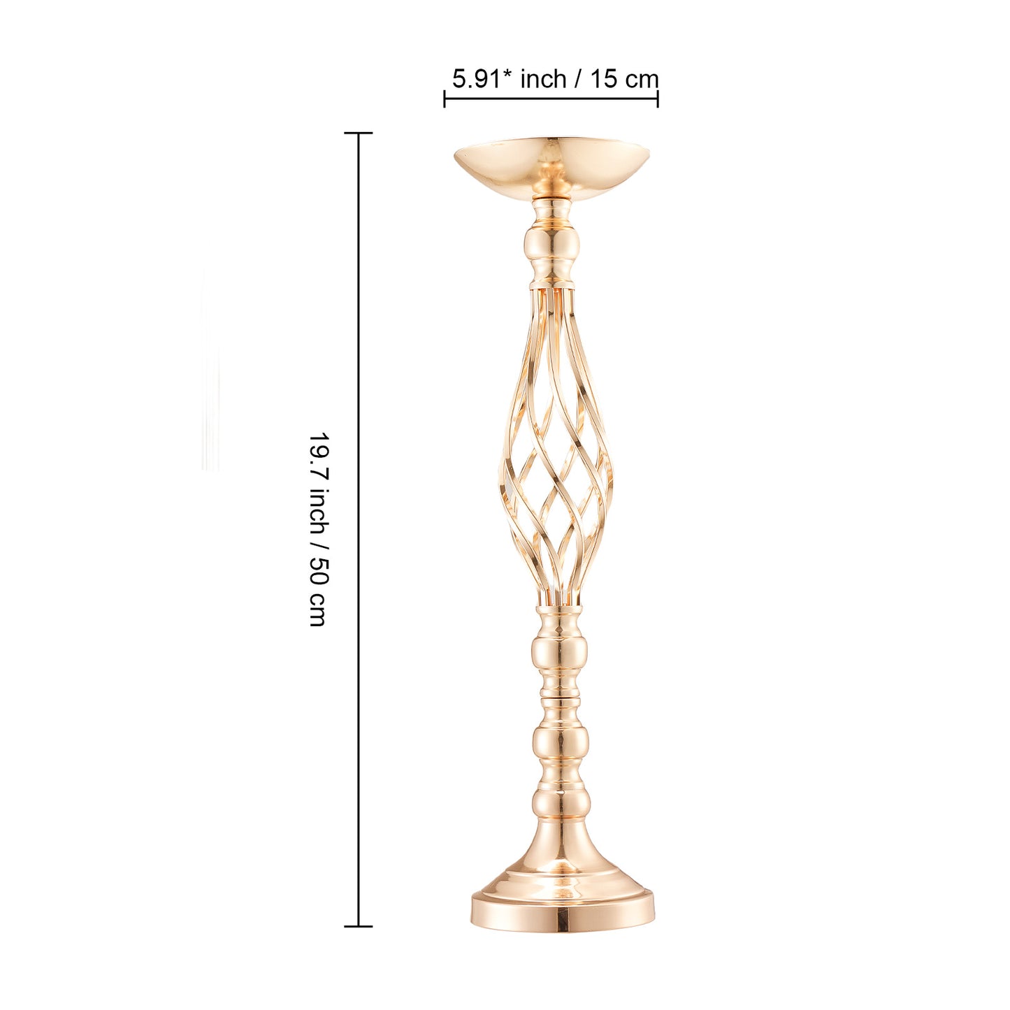 Gouden Bloemenstandaard – Bloemhouder – Bloemstukhouder – Tafeldecoratie – Bruiloft Decoratie – 20 Stuks – 58 cm Hoog – Carbonstaal Met Gouden Coating