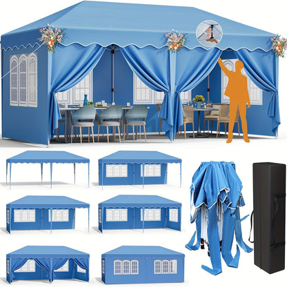 Partytent – Pop-up Gazebo – Paviljoen – Tuintent – Feesttent – Waterdicht – 3x6 Meter – 420D Oxford Stof – UPF50+ UV Bescherming